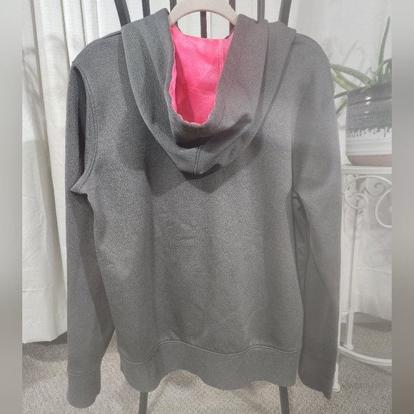 Women's UNDER ARMOUR Hoodie Breast Cancer Gray Pink M - Picture 3 of 6